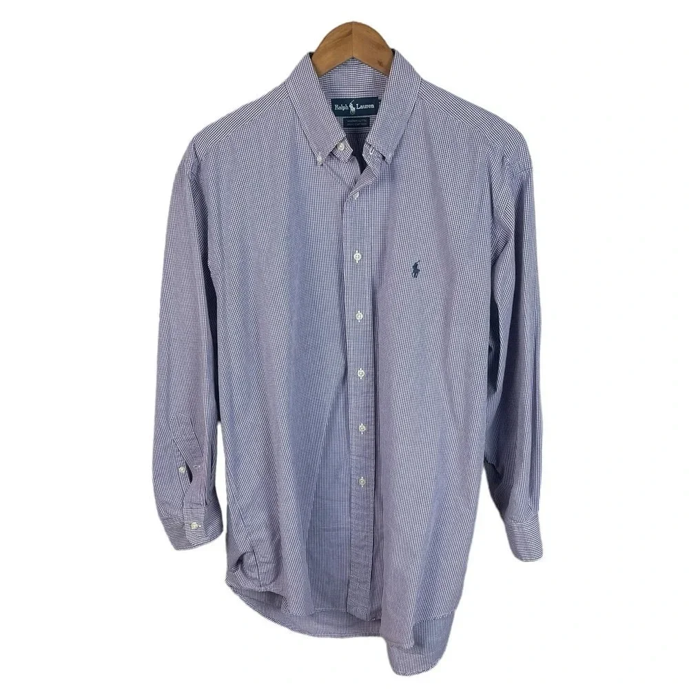 BF1317 Men’s Polo Ralph Lauren Designer Yarmouth Dress Shirt 16.5 32/33 L
